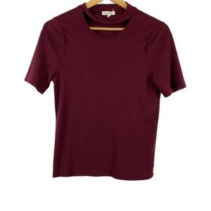 Honey Belle Top Crew Neck Choker Neck Cut Out Neck Relax Fit Junior ShortS  L